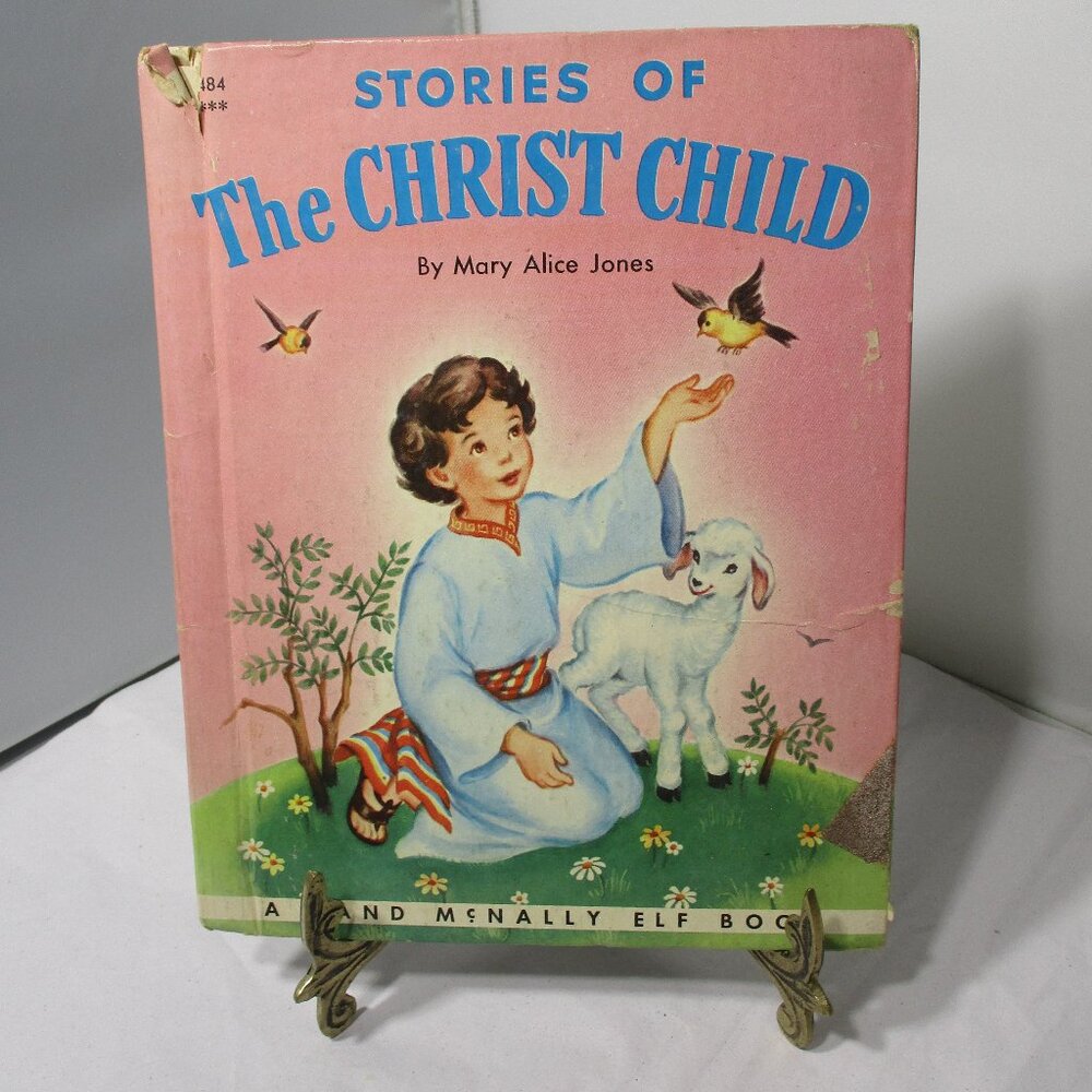 Vintage 1953 Kids Story Book Stories of the Christ Child Rand McNally Elf Book